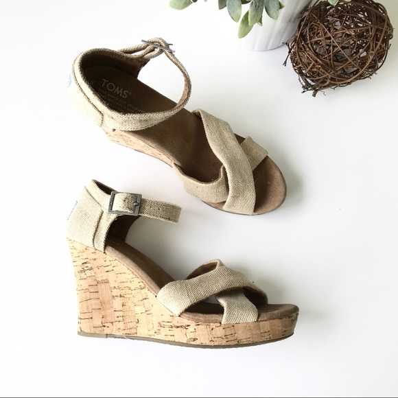 toms canvas wedges